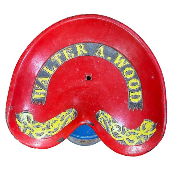 Antique Walter A Wood Tractor Seat On Milk Jug Cast Iron Painted Handmade Decor - Picture 5 of 15